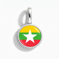 Charm - Flag Round – Silver