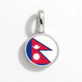 Charm - Flag Round – Silver