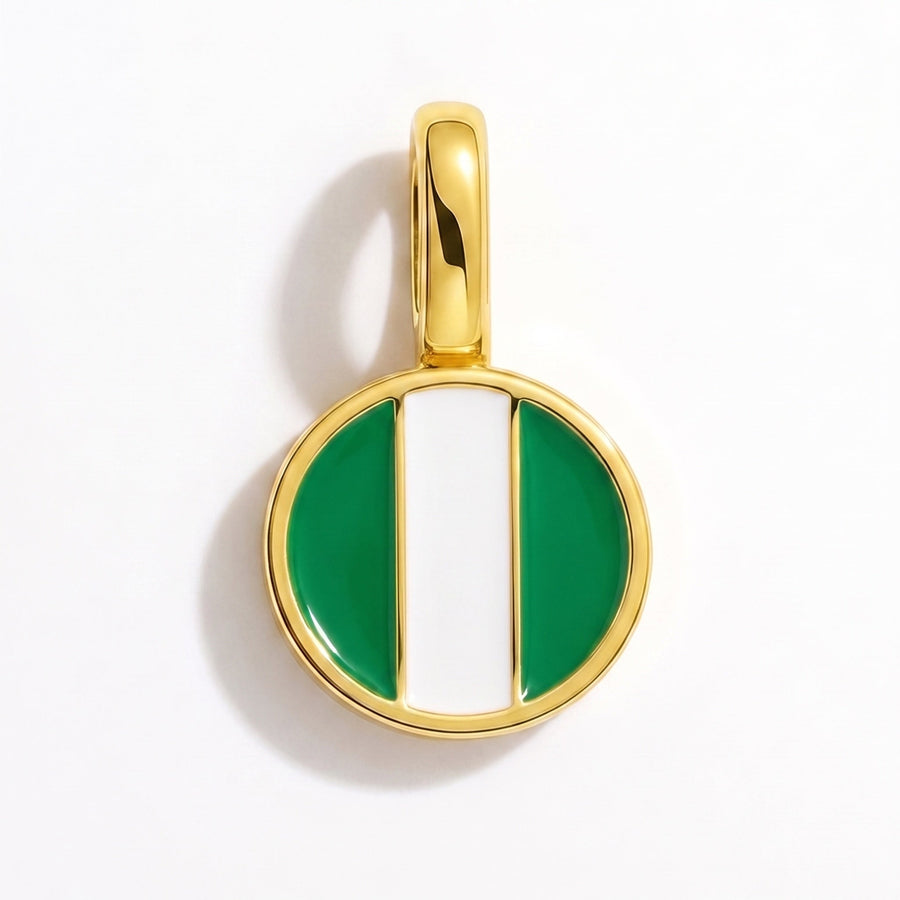 Charm - Flag Round – Gold