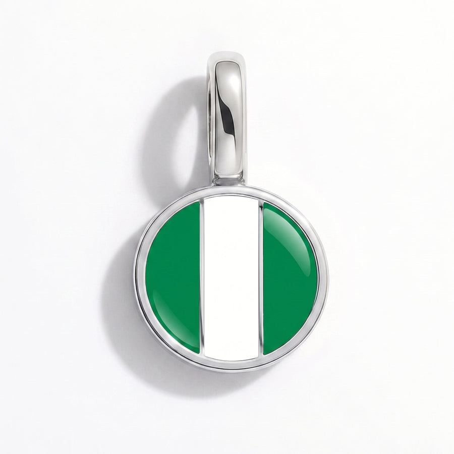 Charm - Flag Round – Silver