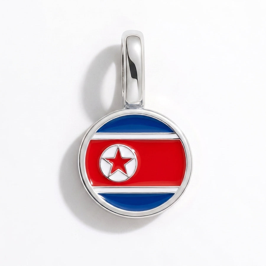 Charm - Flag Round – Silver