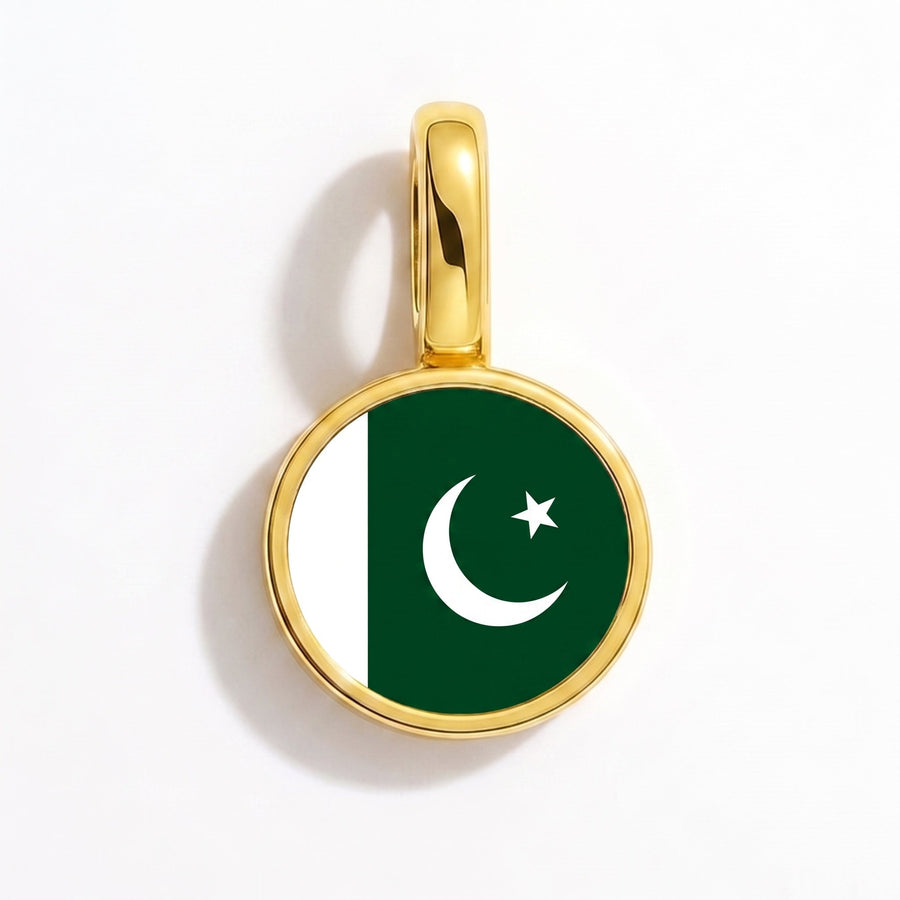 Charm - Flag Round – Gold