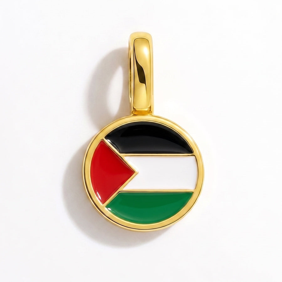 Charm - Flag Round – Gold
