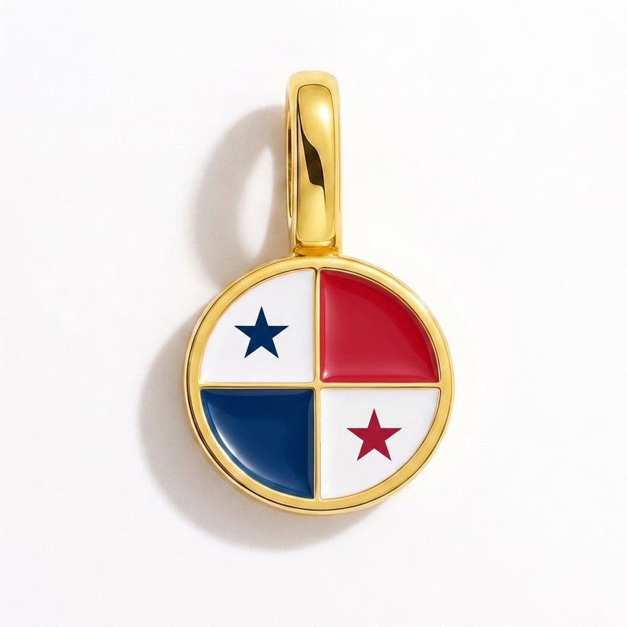 Charm - Flag Round – Gold