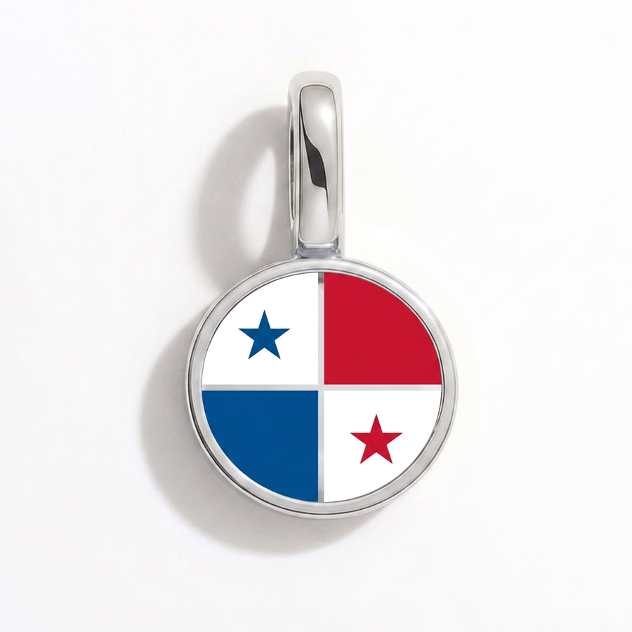 Charm - Flag Round – Silver