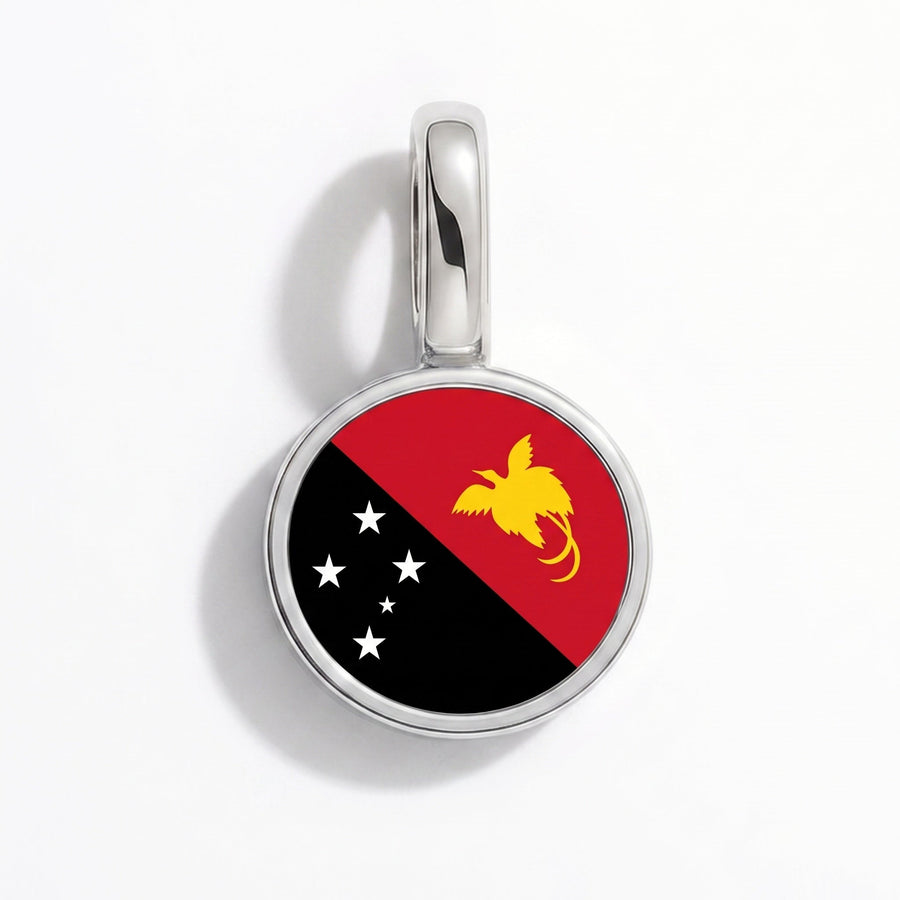 Charm - Flag Round – Silver