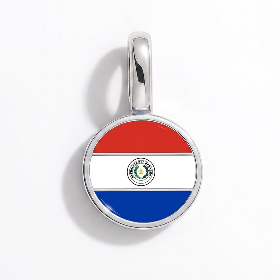 Charm - Flag Round – Silver