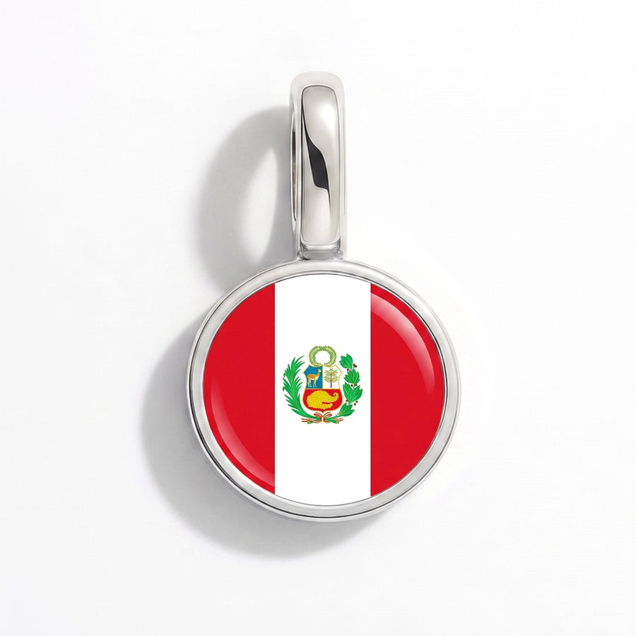 Charm - Flag Round – Silver