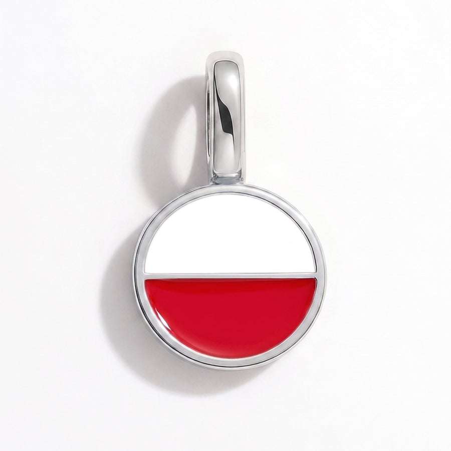 Charm - Flag Round – Silver