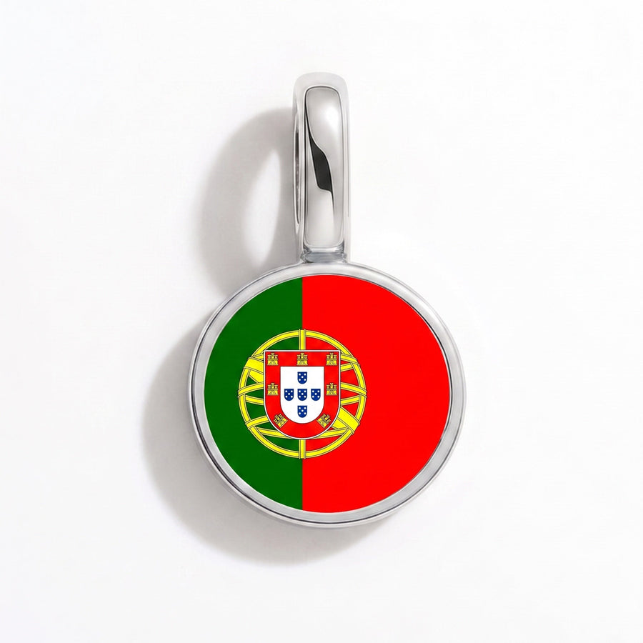 Charm - Flag Round – Silver