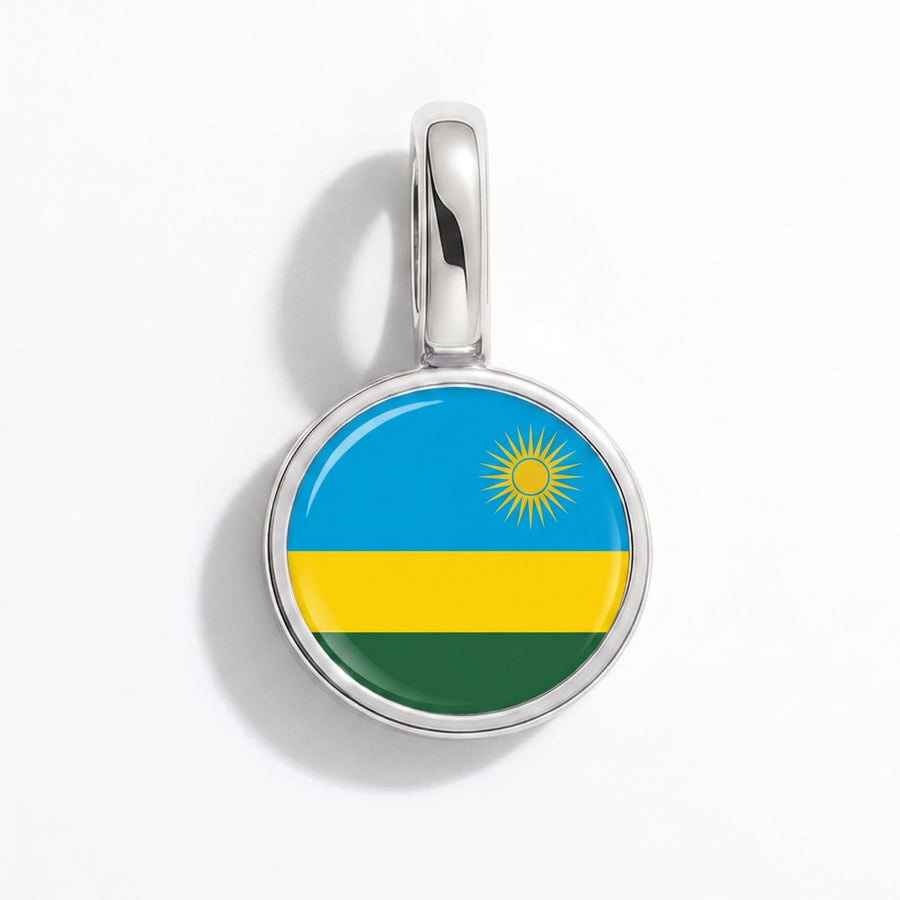 Charm - Flag Round – Silver