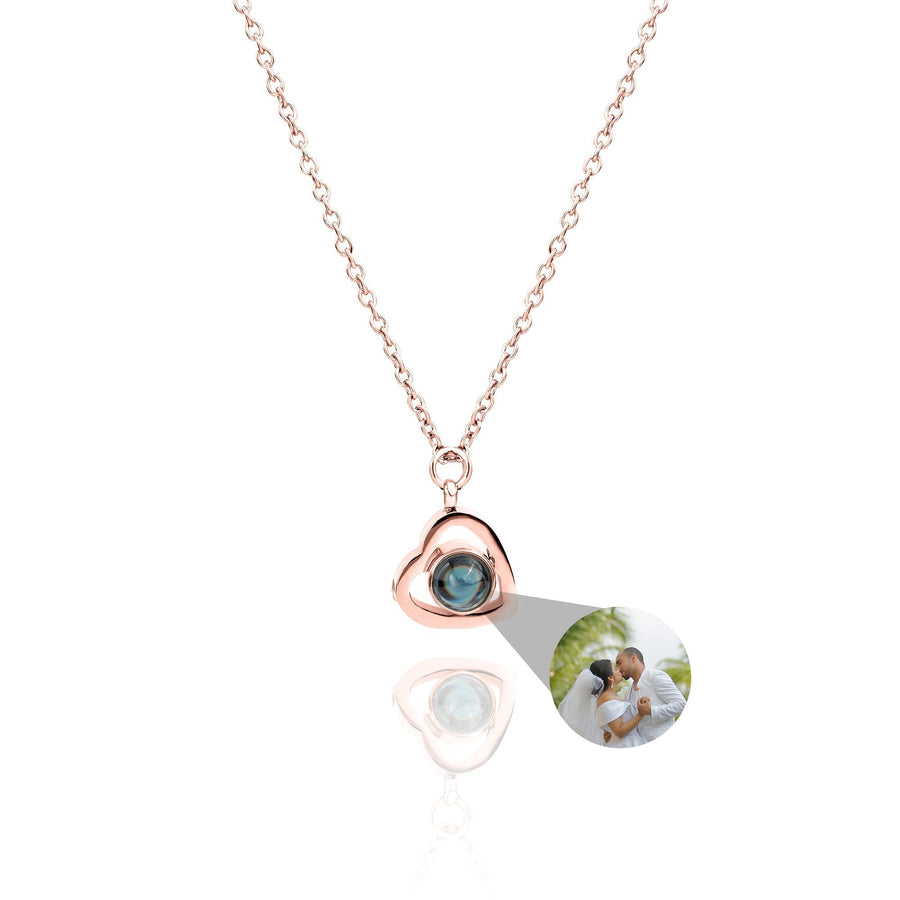 Personalized photo necklace - heart-shaped