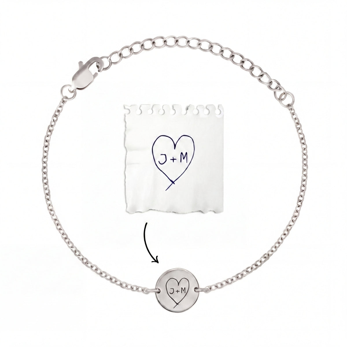 Personalized bracelet with your own handwriting/drawing