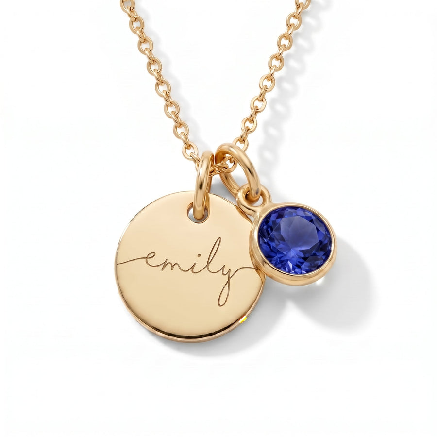 Custom name necklace with birthstone