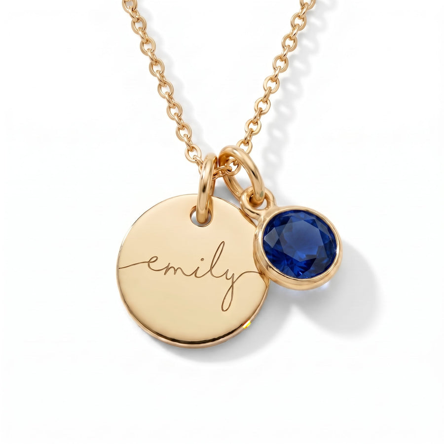 Custom name necklace with birthstone