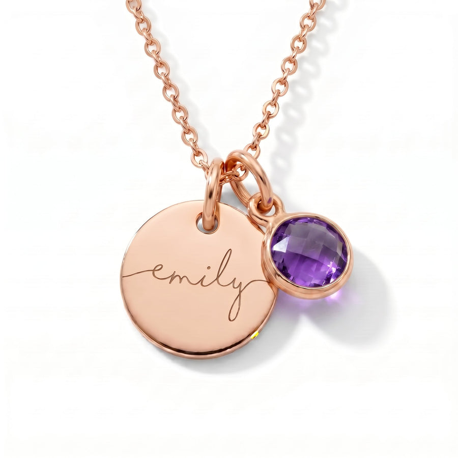 Custom name necklace with birthstone