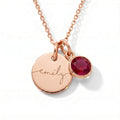 Custom name necklace with birthstone