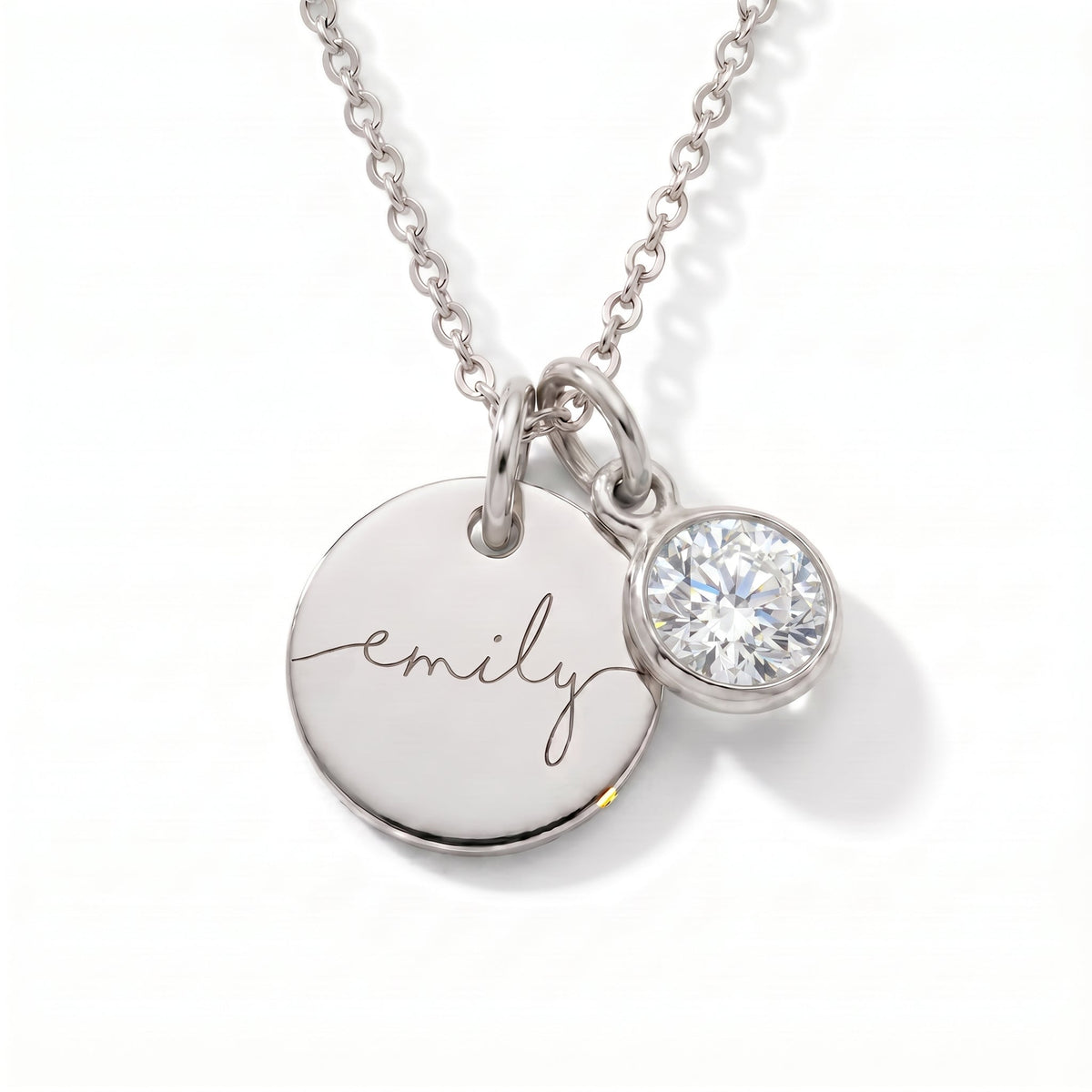 Custom name necklace with birthstone