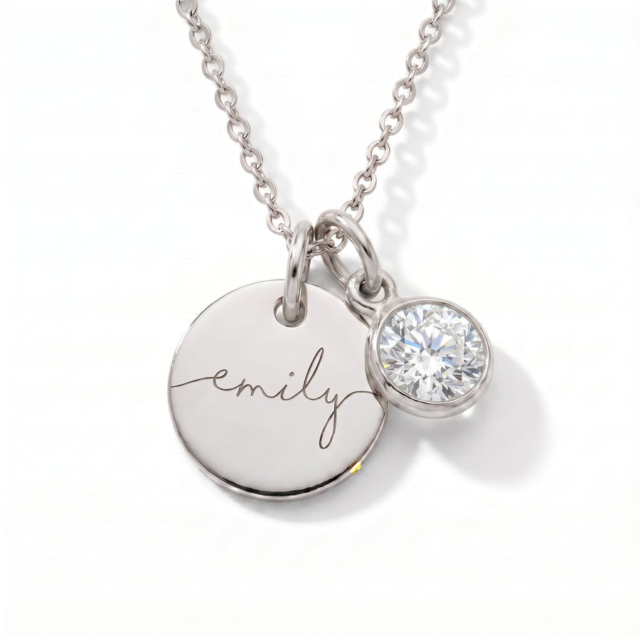Custom name necklace with birthstone