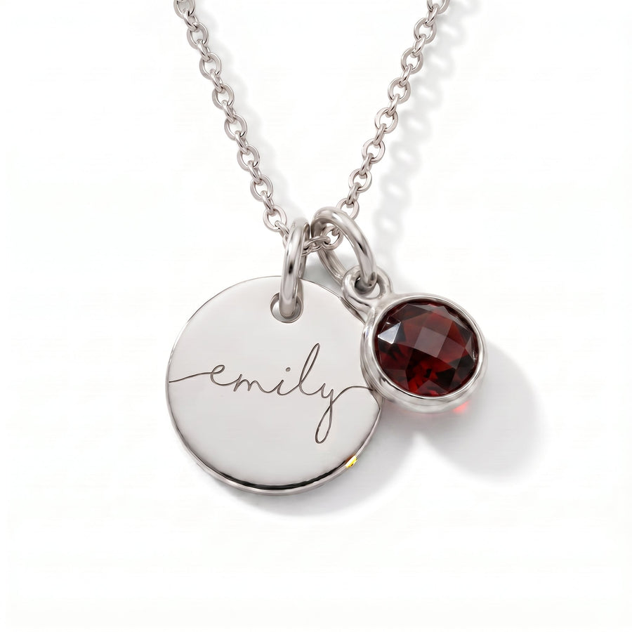 Custom name necklace with birthstone