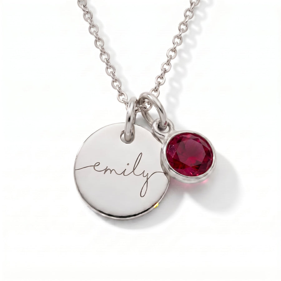 Custom name necklace with birthstone