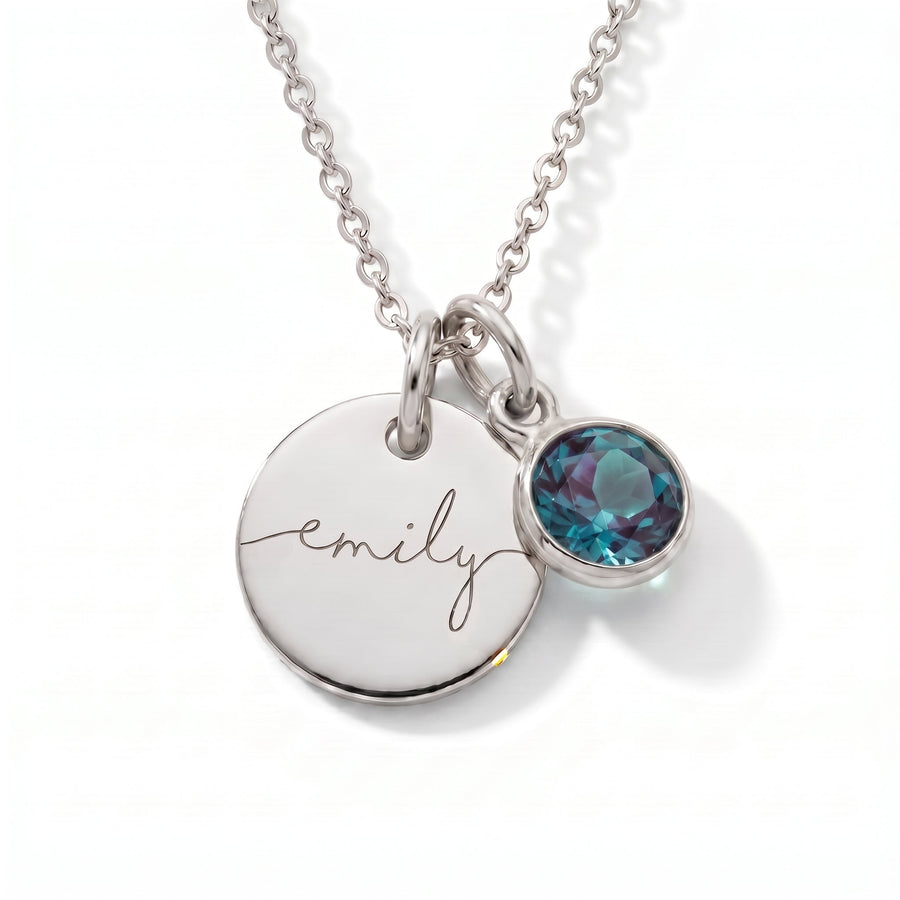 Custom name necklace with birthstone