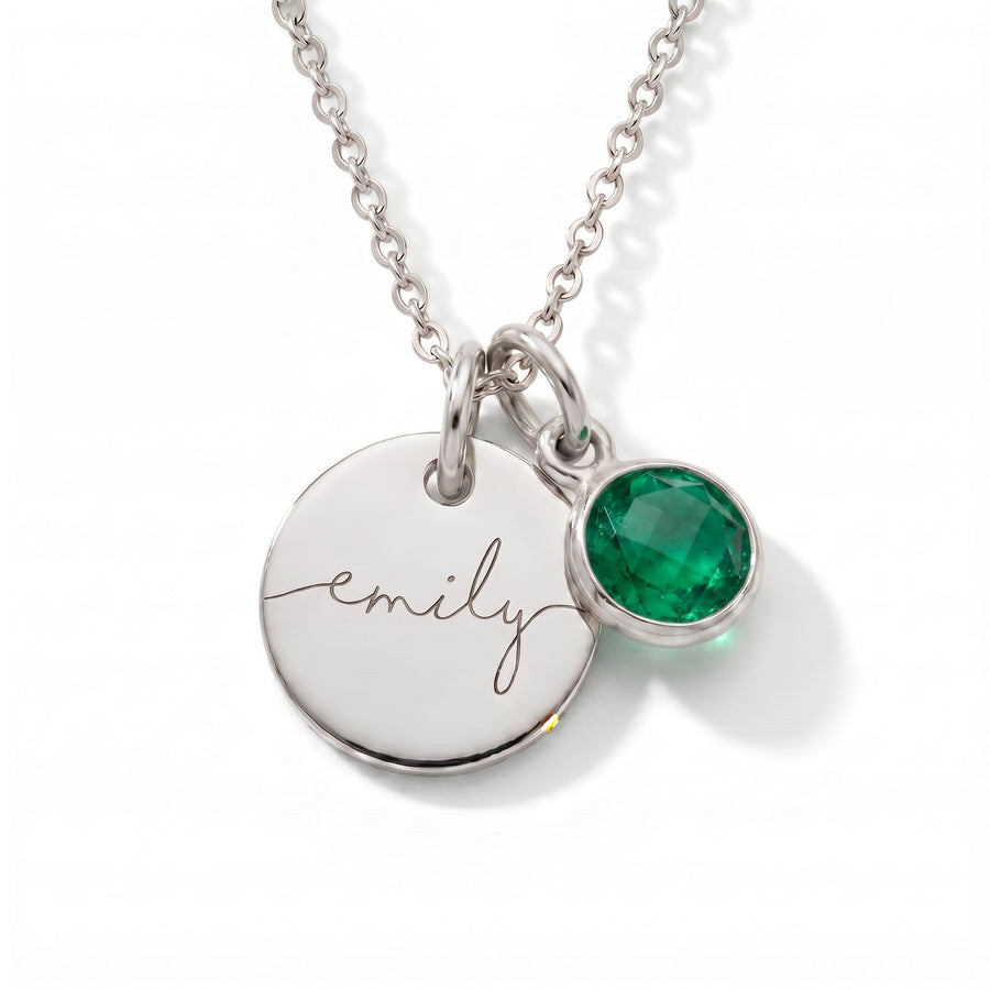 Custom name necklace with birthstone
