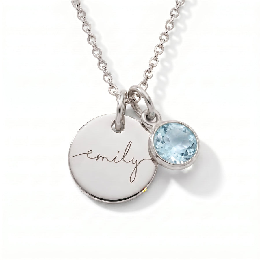Custom name necklace with birthstone