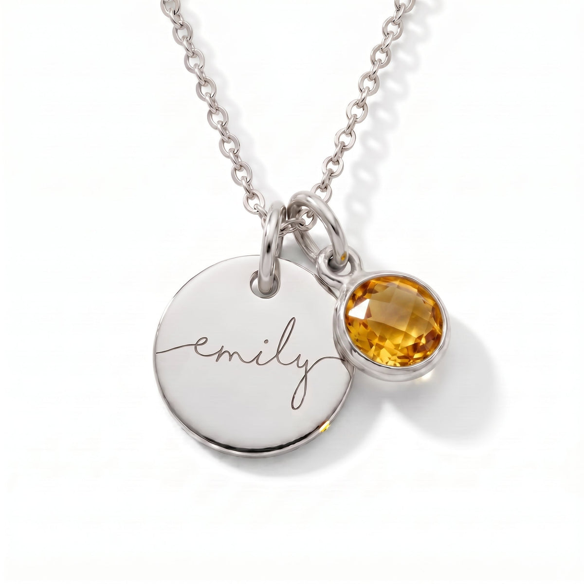 Custom name necklace with birthstone