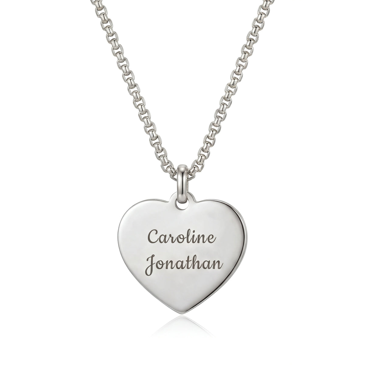 Heart necklace with personalized engraving