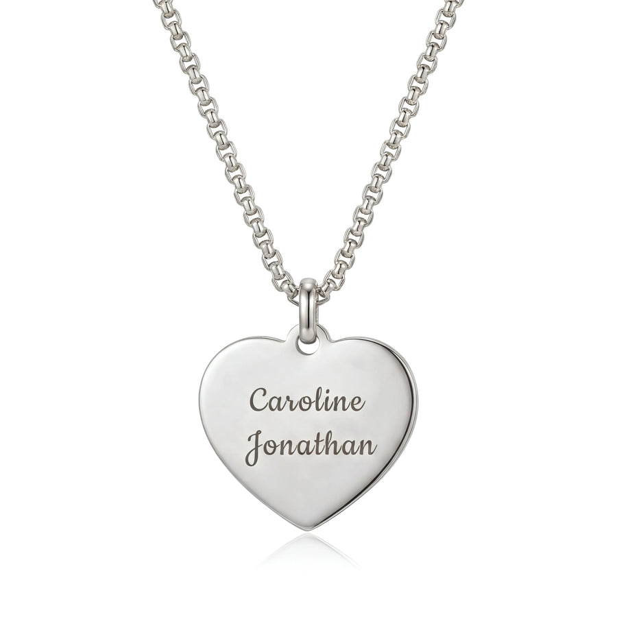 Heart necklace with personalized engraving
