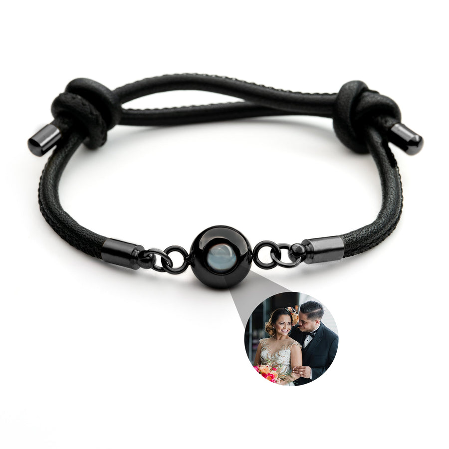 Personalized photo bracelet with your photo - leather