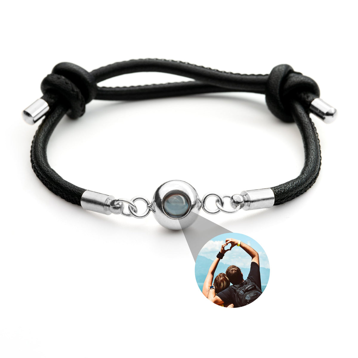 Personalized photo bracelet with your photo - leather