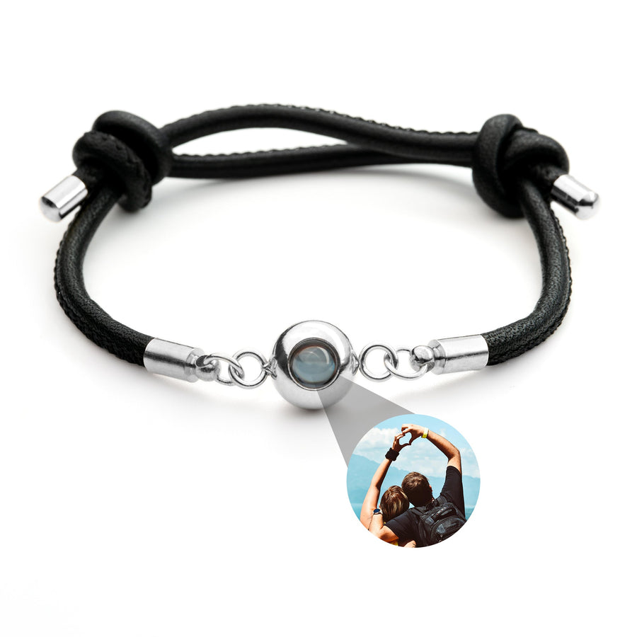 Personalized photo bracelet with your photo - leather