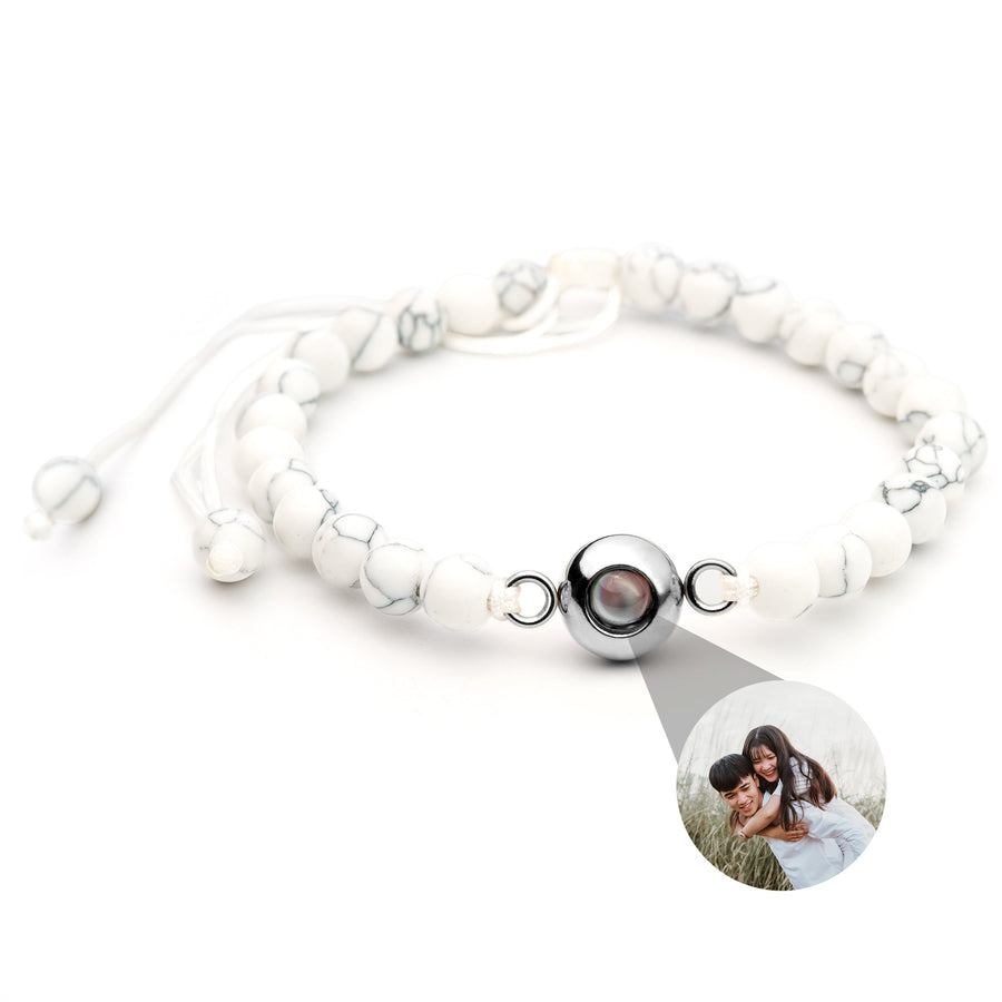 Personalized photo bracelet with your photo - Pearls