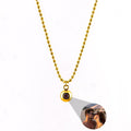 Personalized photo necklace - ball chain