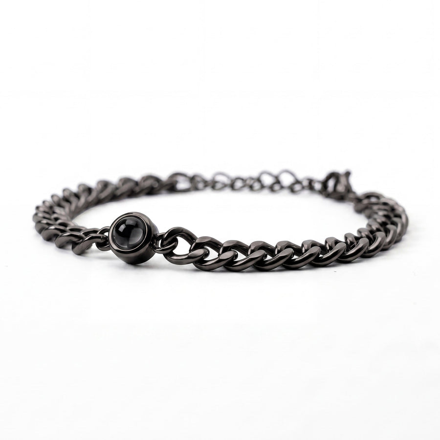 Personalized photo bracelet with your photo - Cuban chain