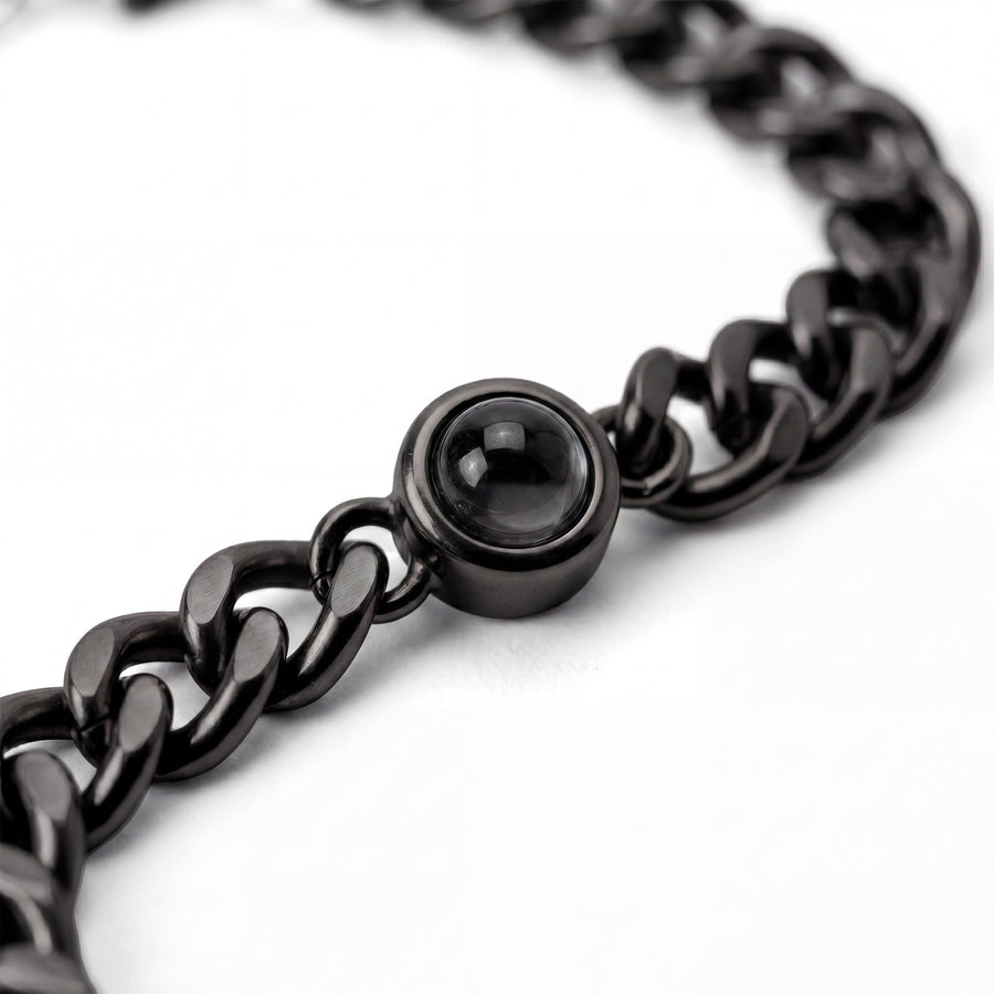 Personalized photo bracelet with your photo - Cuban chain