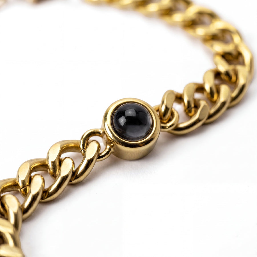 Personalized photo bracelet with your photo - Cuban chain