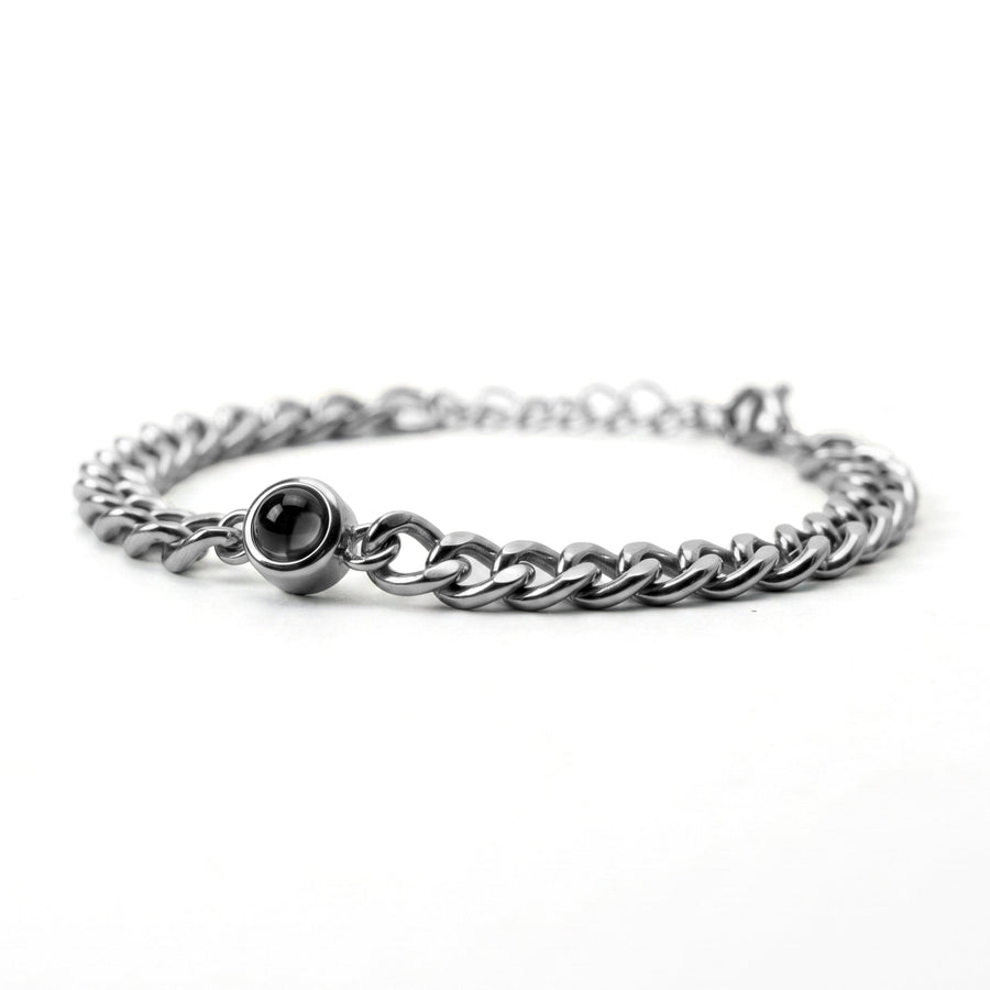 Personalized photo bracelet with your photo - Cuban chain