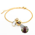 Personalized photo bracelet with your photo - Birthstone