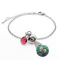 Personalized photo bracelet with your photo - Birthstone
