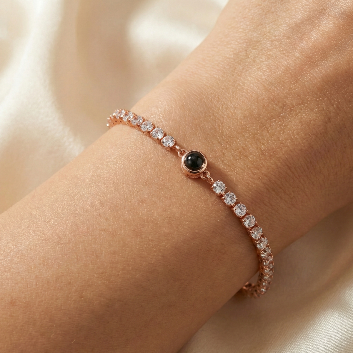 Personalized Photo Bracelet with your Photo - Tennis Zirconia