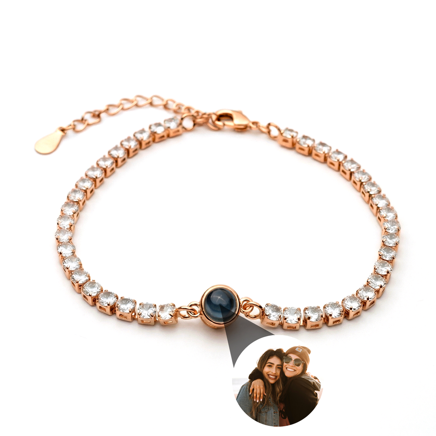 Personalized Photo Bracelet with your Photo - Tennis Zirconia