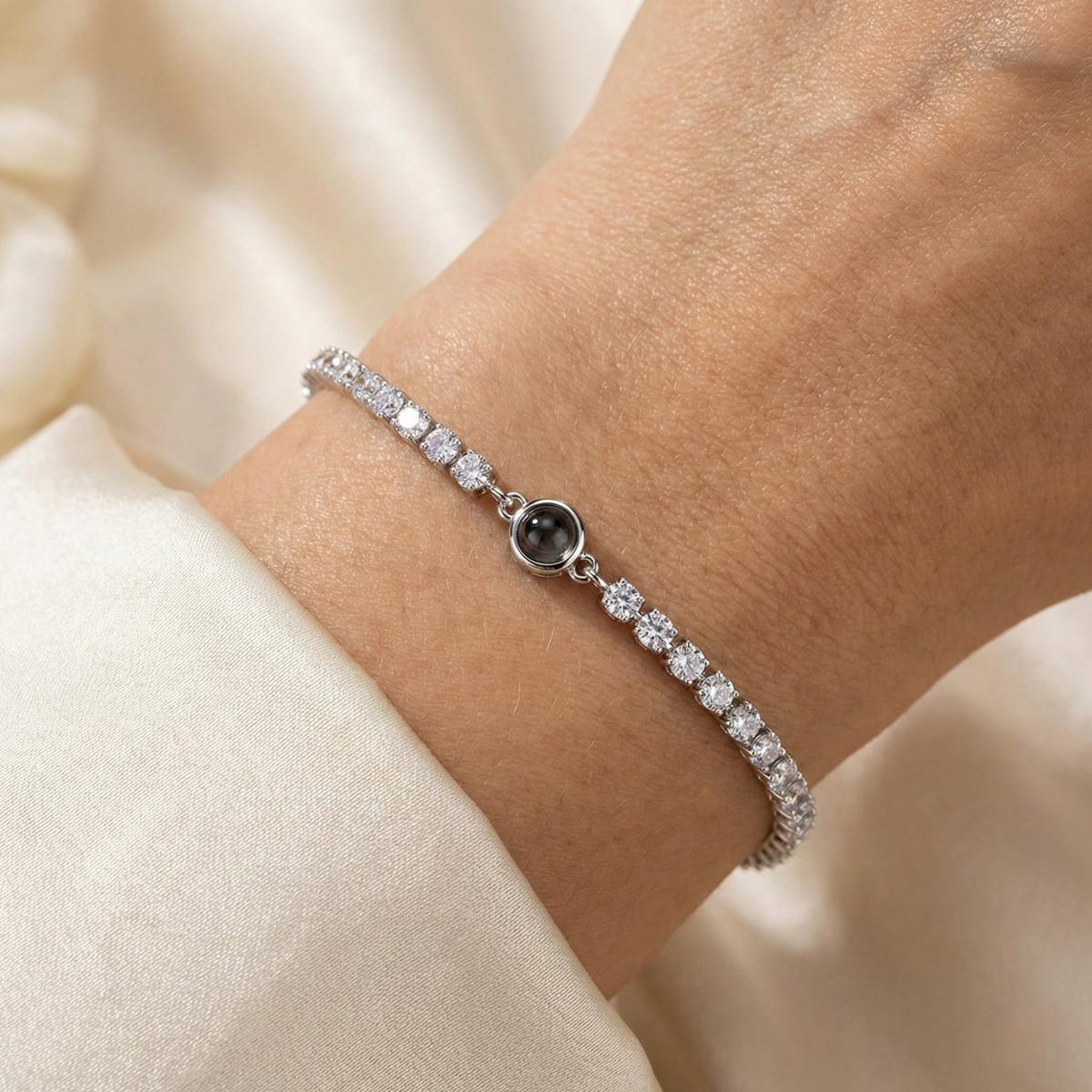 Personalized Photo Bracelet with your Photo - Tennis Zirconia