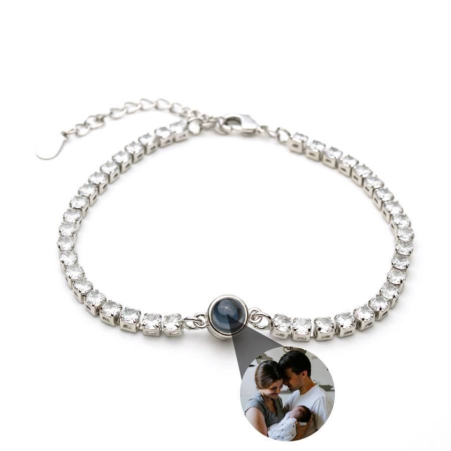 Personalized Photo Bracelet with your Photo - Tennis Zirconia