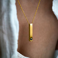 Personalized photo necklace - Bar Ballchain