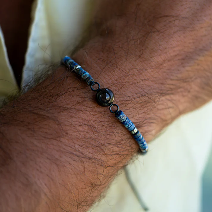Personalized photo bracelet with your photo - Heishi Gemstone