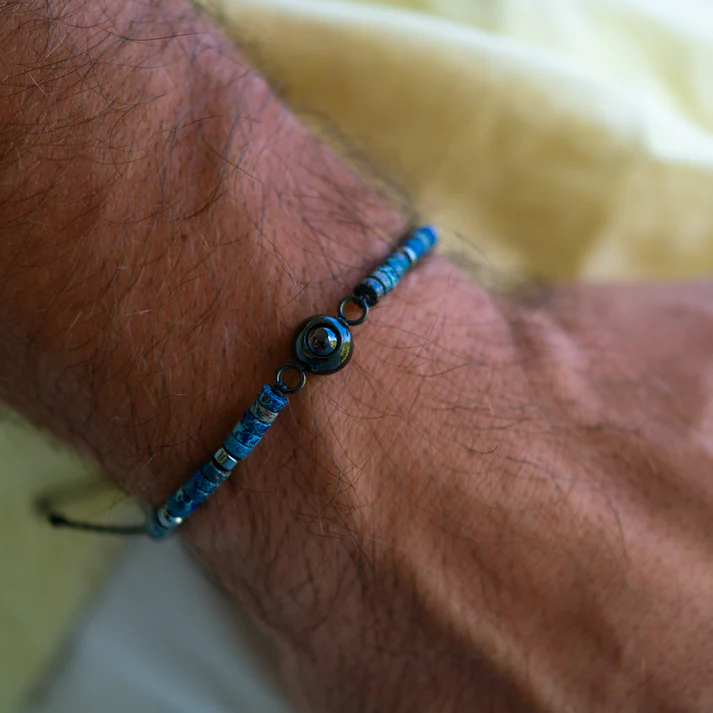 Personalized photo bracelet with your photo - Heishi Gemstone