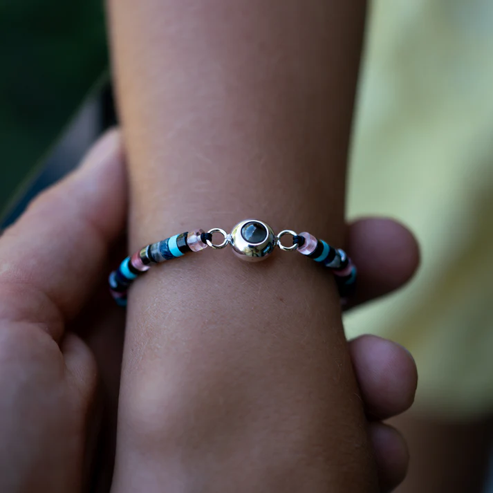 Personalized photo bracelet with your photo - Heishi Gemstone